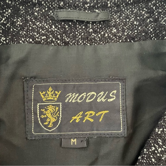 Modus Art Channel type black & white tweed jacket with braided edge detailing M - Picture 8 of 9